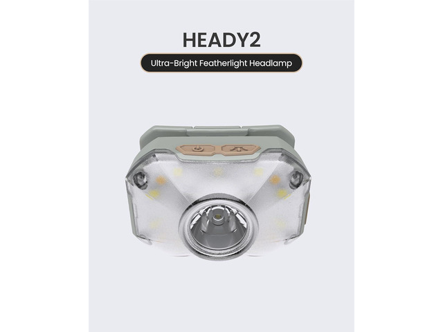 Claymore Heady2 (Tan) - Rechargeable LED Headlamp Flashlight, Lightweight for Camping, Running, Hiking, Emergency & Industrial Use. USB-C Charging,...
