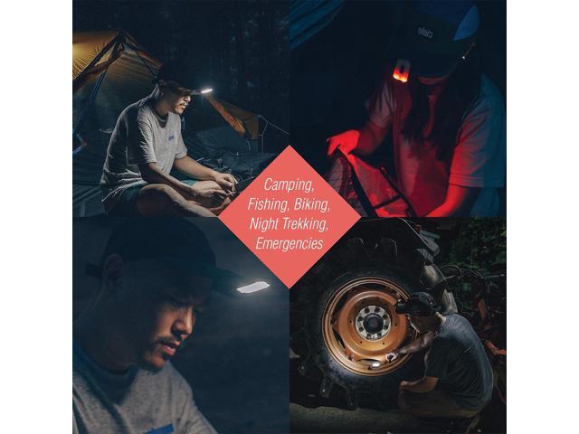 Claymore Capon 40B (Red) - LED Rechargeable Clip-On Cap Headlamp, Lightweight Hat Light for Camping, Running, Hiking, Emergency & Industrial Use,...