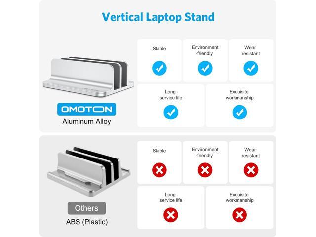 OMOTON [Updated Dock Version Vertical Laptop Stand, Double Desktop Stand Holder with Adjustable Dock (Up to 17.3 inch), Fits All...