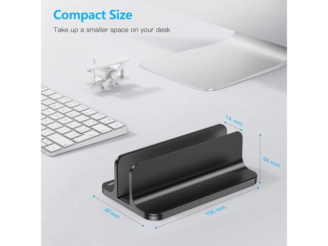 OMOTON Vertical Laptop Stand Holder, Desktop Aluminum Stand for MacBook with Adjustable Dock Size, Fits All MacBook, Surface, Chromebook and Gaming...