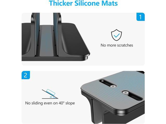 OMOTON Vertical Laptop Stand Holder, Desktop Aluminum Stand for MacBook with Adjustable Dock Size, Fits All MacBook, Surface, Chromebook and Gaming...