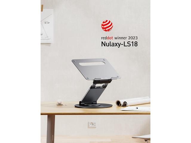Nulaxy Telescopic 360 Rotating Laptop Stand for Desk Adjustable Height Swivel Pull Out Design Ergonomic Laptop Riser Fits All 10-17' Laptops...