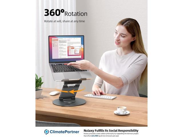 Nulaxy Telescopic 360 Rotating Laptop Stand for Desk Adjustable Height Swivel Pull Out Design Ergonomic Laptop Riser Fits All 10-17' Laptops...