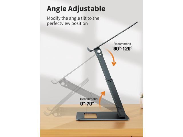 tounee Laptop Stand for Desk Adjustable Height, Telescopic 360 Rotating Pull Out Design Ergonomic Laptop Riser Fits All MacBook, Laptops -Gray