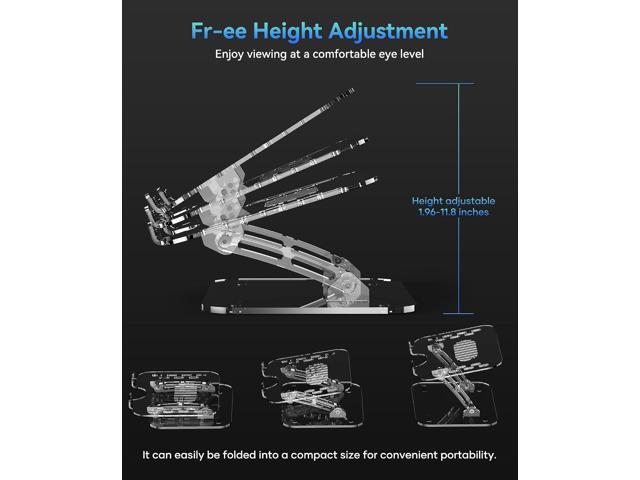 Adjustable Foldable Laptop Stand, Portable Ergonomic Computer Stand for Laptop, Compatible with 10 to 15.6 Inches Notebook Computers