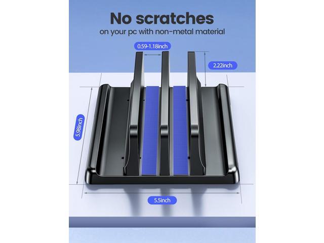 Vaydeer Vertical Laptop Stand for Desk, Dual Slots Plastic Laptop Holder with Space Saving 4-in-1 Design, Adjustable Laptop Stand Supports MacBook,...