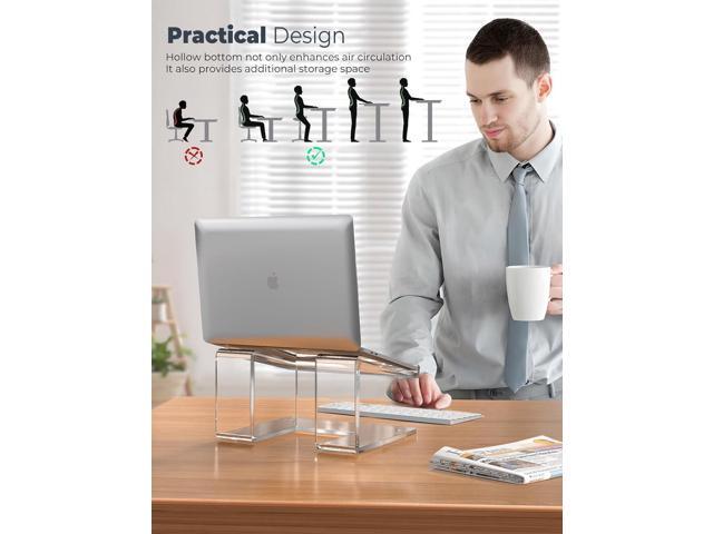 Acrylic Laptop Stand for Desk, Laptop Riser for 15-17.3 Inch Laptops, Ergonomic Laptop Holder, Computer Stand for Laptop Compatible with Macbooks...