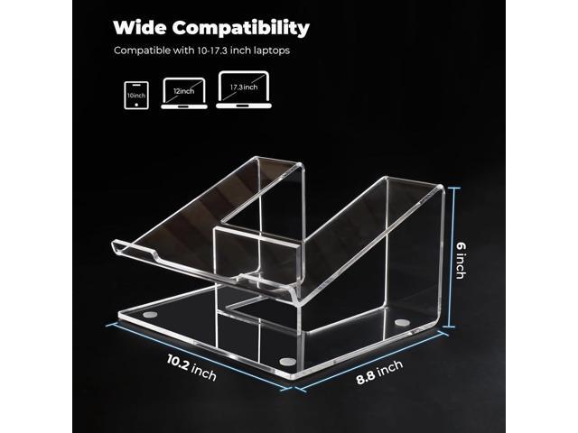 Acrylic Laptop Stand for Desk, Laptop Riser for 15-17.3 Inch Laptops, Ergonomic Laptop Holder, Computer Stand for Laptop Compatible with Macbooks...