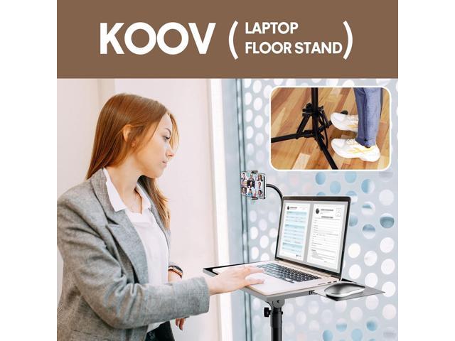 Projector Stand Adjustable Height 20' to 61', Foldable Projector Tripod Stand with Mouse Tray & Phone Holder, Portable Laptop Floor Stand for...