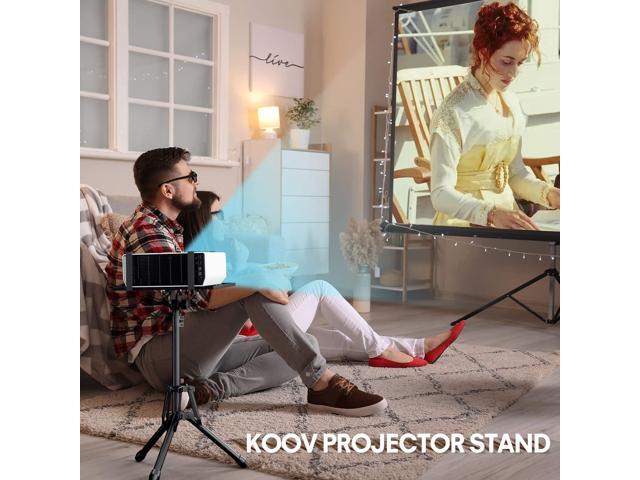 Projector Stand Adjustable Height 20' to 61', Foldable Projector Tripod Stand with Mouse Tray & Phone Holder, Portable Laptop Floor Stand for...