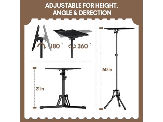 Projector Stand Adjustable Height 20' to 61', Foldable Projector Tripod Stand with Mouse Tray & Phone Holder, Portable Laptop Floor Stand for...