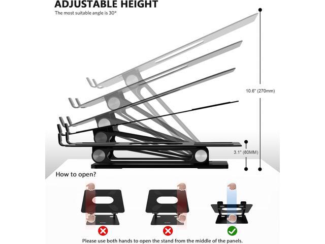 BoYata Laptop Stand, Laptop Holder, Multi-Angle Stand with Heat-Vent, Adjustable Notebook Stand for Laptop up to 17 inches, Compatible for MacBook...
