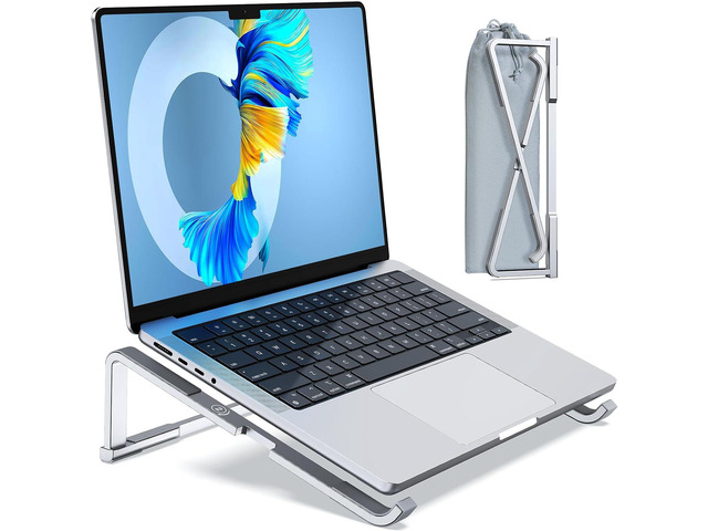 MOKURU Laptop Stand for Desk, Aluminum Computer Stand for Laptop, Foldable Laptop Riser, Portable Laptop Stand, Compatible for MacBook Pro/Air,...