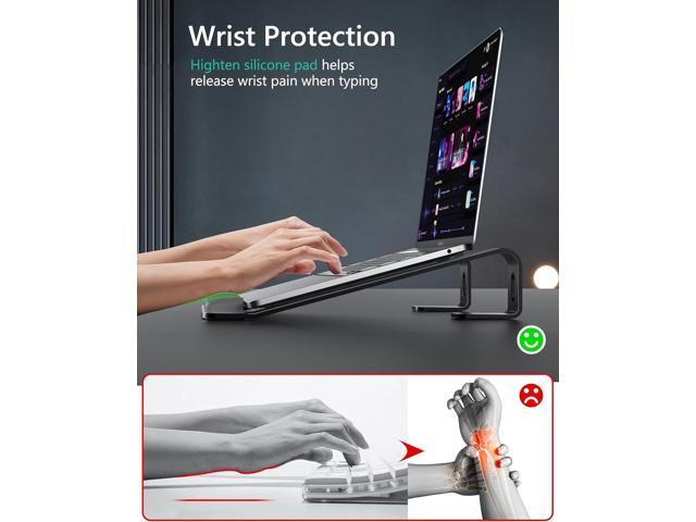 Ergonomic Laptop Stand for Desk, Ergonomic Computer Stand with Wrist Rest, Aluminum Portable Laptop Stands Holder Mount for MacBook Air Pro, All...