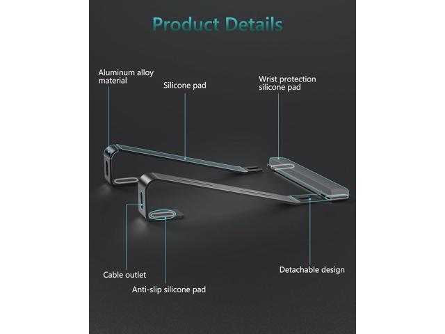 Ergonomic Laptop Stand for Desk, Ergonomic Computer Stand with Wrist Rest, Aluminum Portable Laptop Stands Holder Mount for MacBook Air Pro, All...