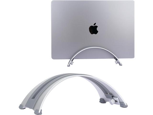 Adjustable Vertical Laptop Stand - 6061 Aluminum, CNC Precision, Anodized Finish, Fits All Laptops Including 17-inch, Ventilated Design, Anti-Slip.