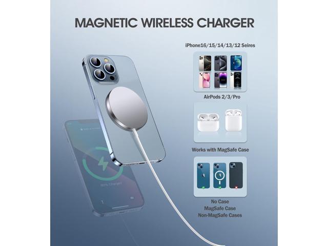 2 Pack Magnetic Wireless Charger for iPhone 16 Pro Max/16 Pro/16 Plus/16/15/15 Pro/15 Plus/15 Pro Max 15W Fast Mag Safe Charger Pad for iPhone...