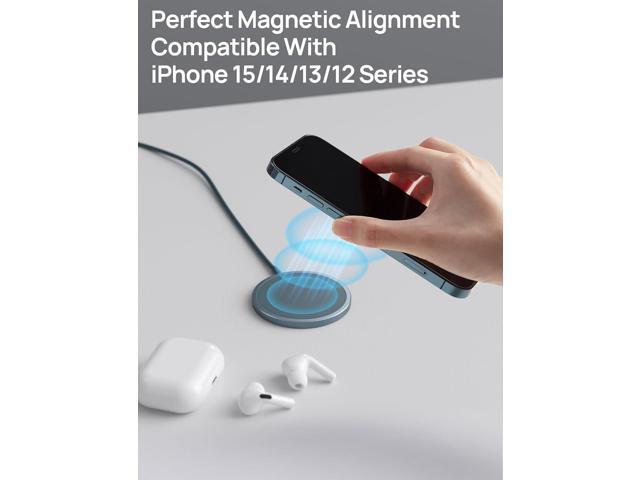 JSAUX Magnetic Wireless Charger Compatible with MagSafe Charger/iPhone 16e/16/16 Plus/16 Pro/16 Pro Max/15 14 13 12 Series, Wireless Mag Safe...