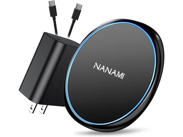 NANAMI Fast Wireless Charger, 7.5W Qi Certified Charging Pad with PD3.0 Adapter USB Charger for iPhone 17/17 Air/17 Pro/17 Pro...