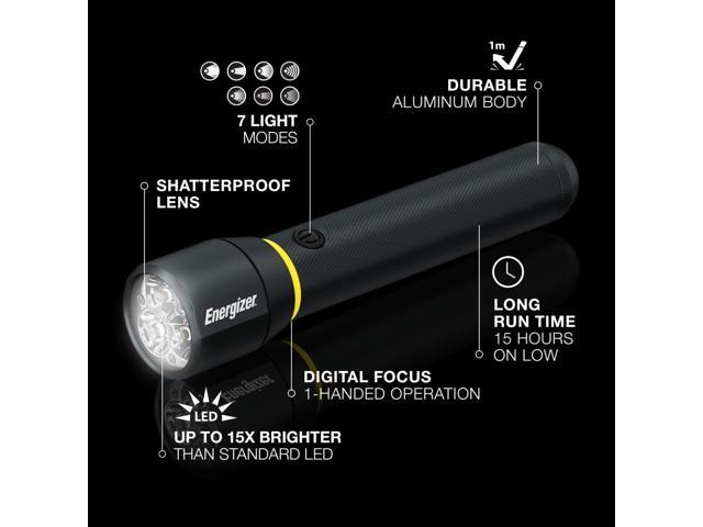 Energizer LED Flashlight Vision PRO, Ultra Bright 1000+ Lumens, IPX4 Water Resistant, Aircraft-Grade Aluminum LED Light, Rugged Metal Flash Light...