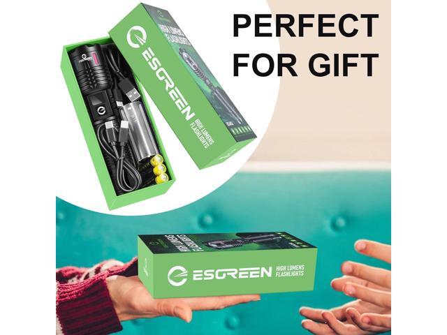 Esgreen Rechargeable Flashlights High Lumens 2000 Single 2 Modes, Super Bright LED Flashlight USB C Long Distance 3280ft, Powerful Long Lasting 10H...