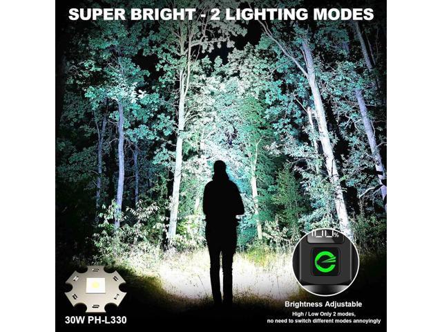 Esgreen Rechargeable Flashlights High Lumens 2000 Single 2 Modes, Super Bright LED Flashlight USB C Long Distance 3280ft, Powerful Long Lasting 10H...