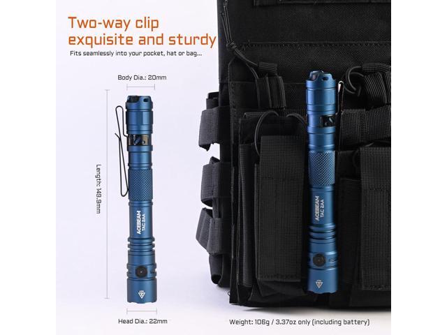 ACEBEAM TAC 2AA EDC Tactical Dual Modes Flashlight Rechargeable, 1400 High Lumens Flashlight, Dual Switch Pocket LED Flashlight, Super Bright Small...