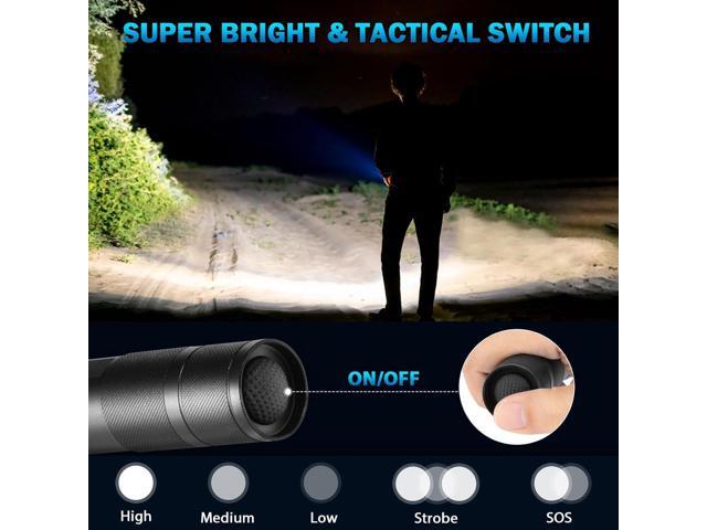6Pack LED Flashlights High Lumens, 5Mode Tactical Flashlight for Home, Small Flashlights Powerful, Pocket Flashlight Bright, Adjustable Torch...