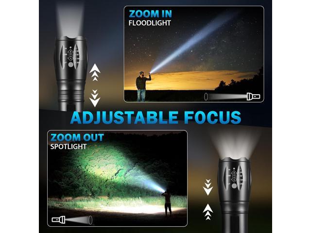 6Pack LED Flashlights High Lumens, 5Mode Tactical Flashlight for Home, Small Flashlights Powerful, Pocket Flashlight Bright, Adjustable Torch...