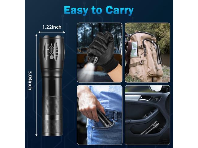 6Pack LED Flashlights High Lumens, 5Mode Tactical Flashlight for Home, Small Flashlights Powerful, Pocket Flashlight Bright, Adjustable Torch...
