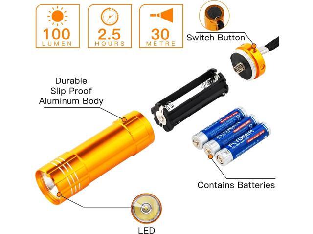 KunHe 60 Pack Small Mini Cheap Flashlight for Kids with Batteries Aluminum Bulk Flashlights for Party Favor Camping Essentials Emergency Power...