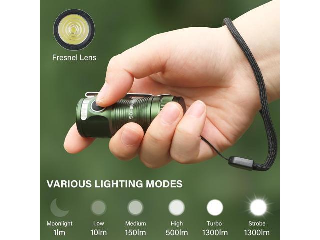 sofirn SC13 Small Rechargeable Flashlight, Pocket EDC Flashlight Bright 1300 Lumens with Magnetic Tail Cap, Mini Pocket Lights for Everyday Carry...