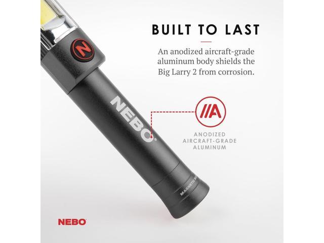 NEBO Big Larry 2 Work Light 500 Lumens, 4 Light Modes, Magnetic LED Flashlight & Portable COB Task Lamp, Battery Powered, Pocket Clip, Water...