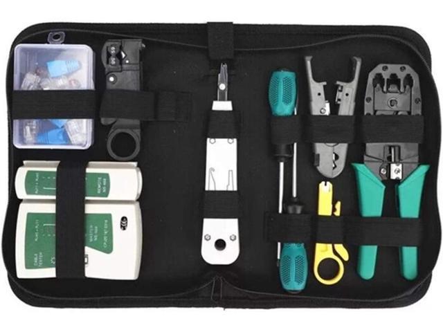 Network Tool Kit for Cat5 Cat5e Cat6, 11 in 1 Portable Ethernet Cable Crimper Kit with a Ethernet Crimping Tool, 8p8c 6p6c Connectors rj45 rj11...