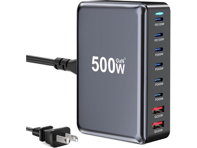 500W USB C Fast Charger Block, Multi-port USB Charging Station, GaN Double 100W PD PPS Port Fast Charging Station for Multiple Devices,Laptop Wall...
