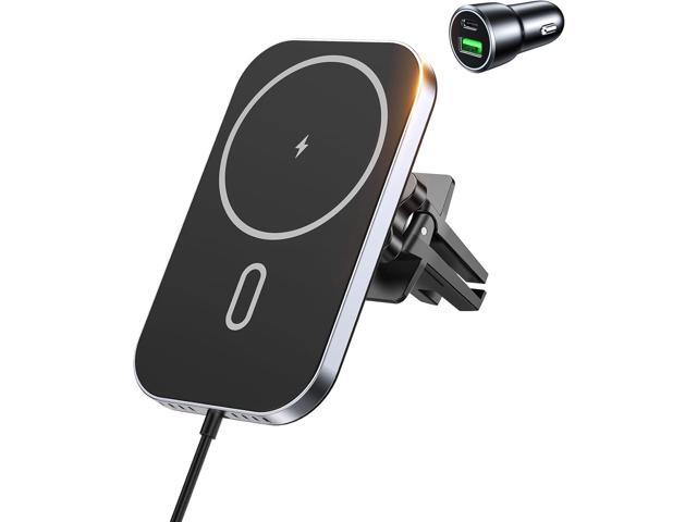 for MagSafe Car Mount Charger with Adapter, 360° Rotation Magnetic Wireless iPhone Car Charger for Air Vent, Compatible with iPhone...