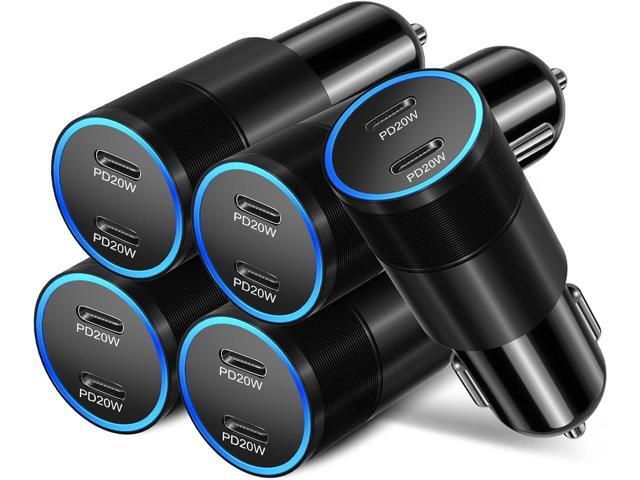 5 Pack USB C Car Charger, Bangfun 40W Dual Port 12V USB C Car Charger Cigarette Lighter Adapter PD 3.0 Fast Charge Type C Car Phone Charger for...