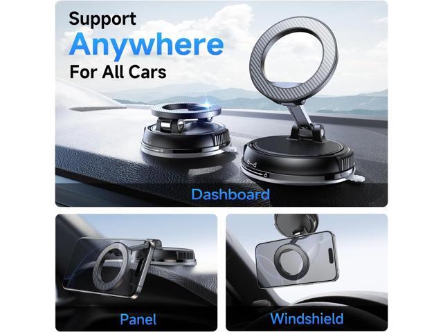 Car Phone Holder for Magsafe [78+LBS Strongest Suction & 2400gf Strongest Magnetic] 360° Adjustable Car Phone Mount, Phone Holders for Your Car for...