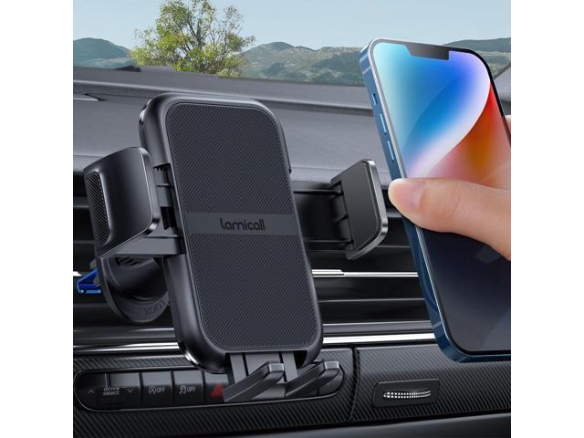 Lamicall 2025 Wider Clamp & Metal Hook Car Phone Holder Vent [Thick Cases Friendly] Phone Holders for Your Car Mount Automobile Hands Free Cradle...