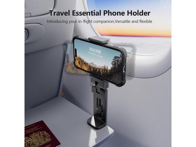 MiiKARE Airplane Travel Essentials Phone Holder, Universal Handsfree Phone Mount for Flying with 360 Degree Rotation, Accessory for Airplane,...