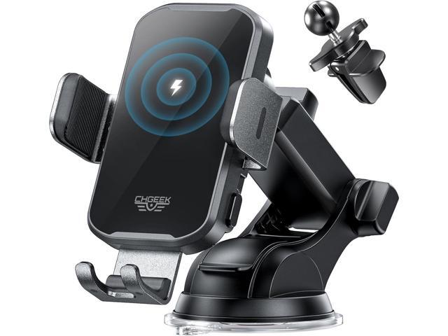 CHGeek Wireless Car Charger Phone Holder Mount, 15W Fast Charging Auto Clamping Phone Holders for Your Car Dashboard Windshield Air Vent Car...