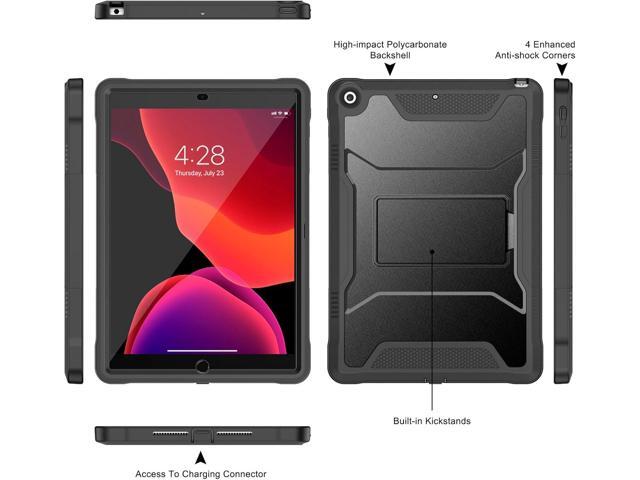 Soke Case for iPad 9th/8th/7th Generation 10.2-Inch (2021/2020/2019 Release), with Built-in Screen Protector and Kickstand, Rugged Full Body...