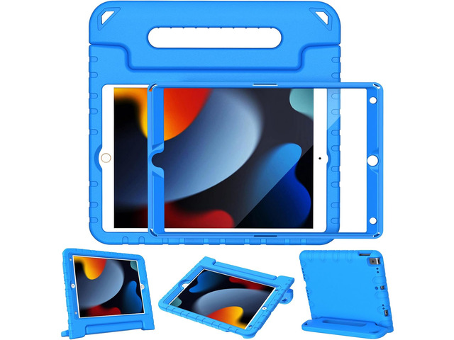 LTROP Case For iPad 9th Generation/iPad 8th Generation/iPad 7th Generation for Kids, iPad 10.2 2021/2020/2019, Shockproof Handle Stand, Blue