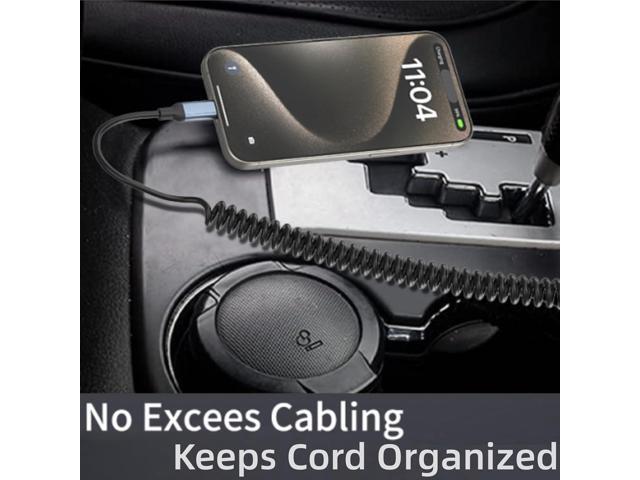 Coiled Lightning Cable for Car, [MFi Certified] 2Pack Retractable iPhone Charger Cord Apple Car Play USB to Lightning Cable 3FT Coiled iPhone...