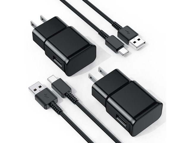 For Samsung Galaxy S10/S9/S8 2Pack Adaptive Android Charger with USB Type C Fast Charging Cable for Galaxy S8/S9/S10 Plus/S10E/ S20/S20...
