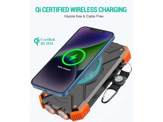 BLAVOR Solar Charger Power Bank 10,000mAh, Portable Wireless Charger, 20W Fast Charging External Battery Pack with USB C for Cell Phones, Solar...