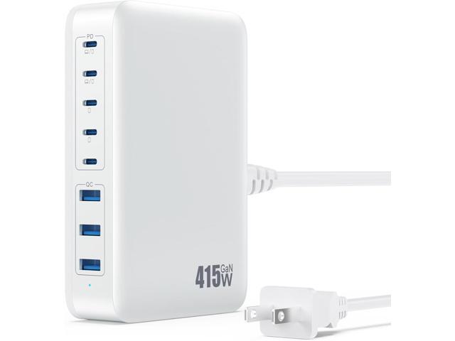 USB C Charger 415W USB C Charger Block, 8-Ports GaN IV Fast Charging Station Hub, Dual PD 100W Laptop Charger Adapter,for MacBook...