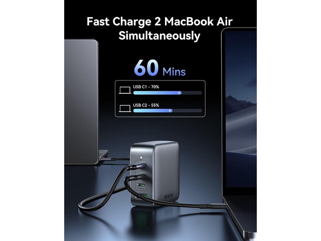 USB C Charger Block 100W, 4 Port GaN Charger USB C Fast Charging Station Foldable Compact Wall Charging Power Adapter for MacBook Pro/Air, Dell...