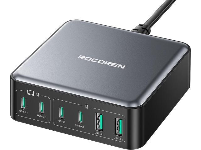 270W USB C Charger Block, Rocoren 6 Port Multi USB-C Charging Station,100W PD Fast USBC Gan Charger Station Hub Dock for Multiple Devices, Laptop...