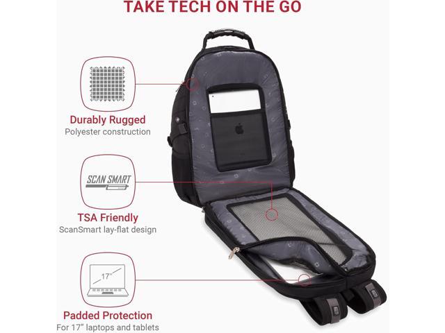 SwissGear 1900 Scansmart TSA 17 Laptop Backpack, Black, 19-Inch